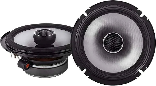 Sleek 6.5-inch Alpine coaxial speakers with durable construction, offering powerful bass, clear midrange, and crisp highs. Perfect for easy installation in various vehicles, enhancing audio enjoyment.