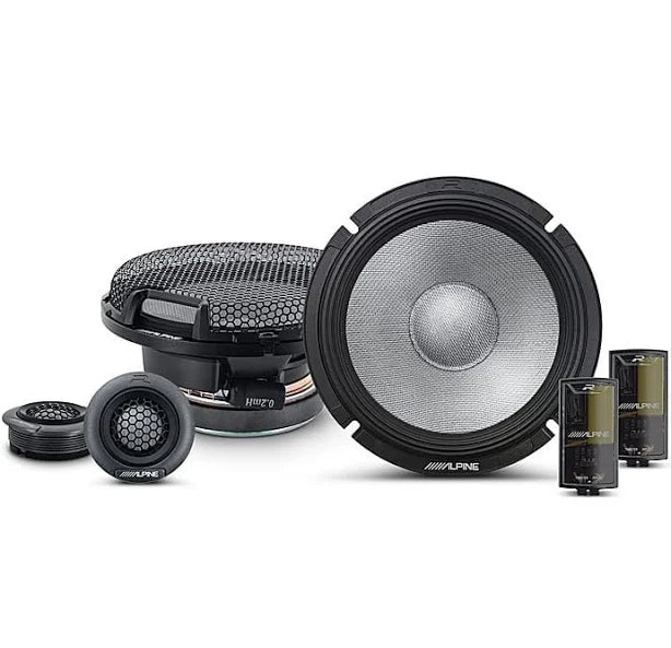 Alpine R2-S65C 6.5 R-Series speakers featuring a 6.5-inch woven composite woofer and 1-inch silk dome tweeter provide exceptional audio clarity and deep bass for an immersive listening experience in any vehicle.