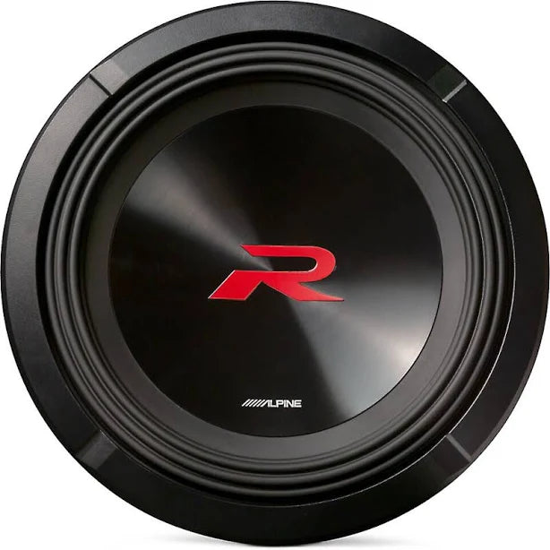 Powerful Alpine R2-W12D4 subwoofer enhances car audio with deep, rich bass. Features dual 4 Ohm coils, 1200W peak power, durable construction, and easy installation for music lovers and audiophiles.