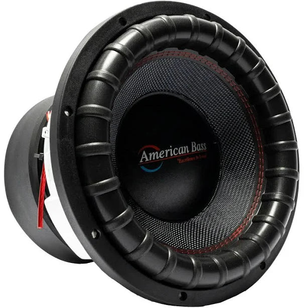 **Alt Image Text:** The American Bass Godfather 12 Subwoofer, featuring a dual 2 ohm design, delivers 6000 watts of peak power for deep bass. Its robust build ensures durability and performance for audio enthusiasts.