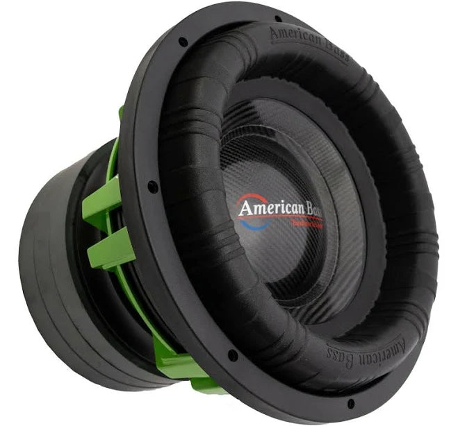 Thunderous American Bass Godzilla 12 Subwoofer showcasing a durable aluminum basket and rubber surround for deep bass, capable of 2000 watts peak power, perfect for immersive audio experiences.
